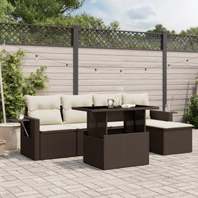 Ensemble de canapé de jardin modulaire en rotin PE 6 pièces Vidaxl