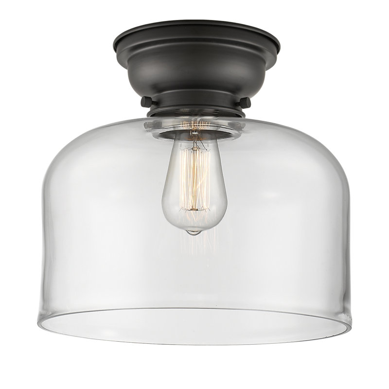 Plafonnier encastré 12 lumières 1 lumière Donaldson, Clair, Noir mat, Ampoule à DEL rétro de 6 watts