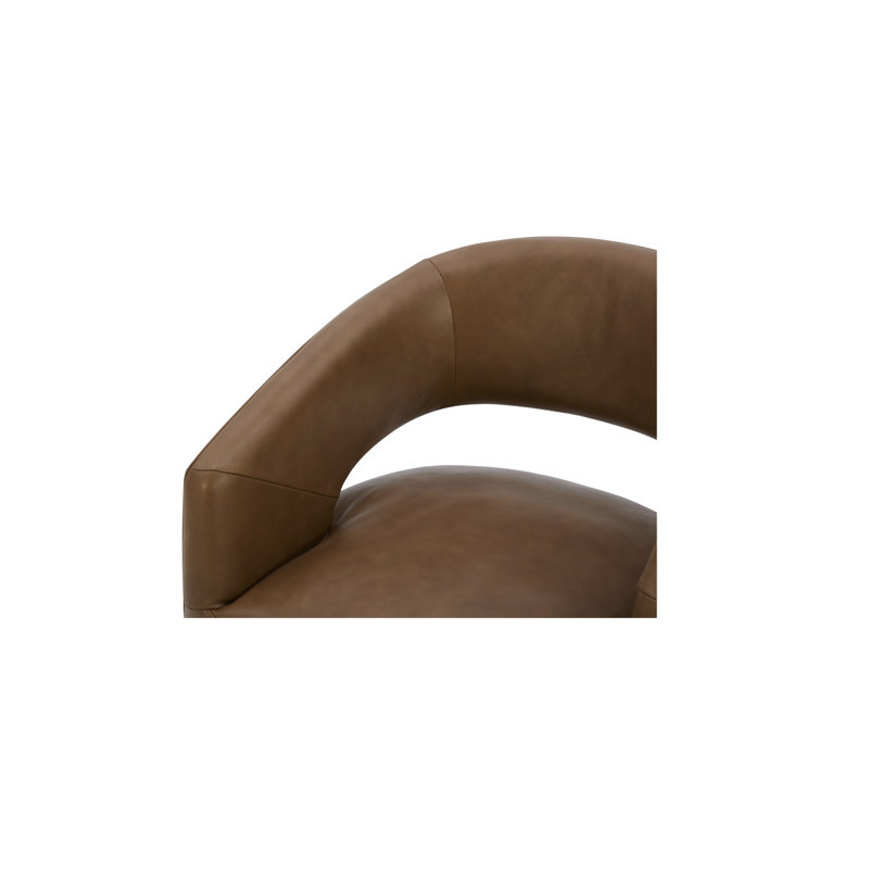 Barrow Rolling Dining Chair Tan Leather