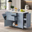 Îlot de cuisine K&K 50,7 po avec rangement, poubelle inclinable et organisateur coulissant, îlot de cuisine mobile sur 5 roues avec abattant, 2 tiroirs, 1 porte pour cuisine ou salle à manger.-313686822