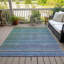 Tapis bleu sarcelle lavable à la machine intérieur / extérieur Xhevrie-112171012