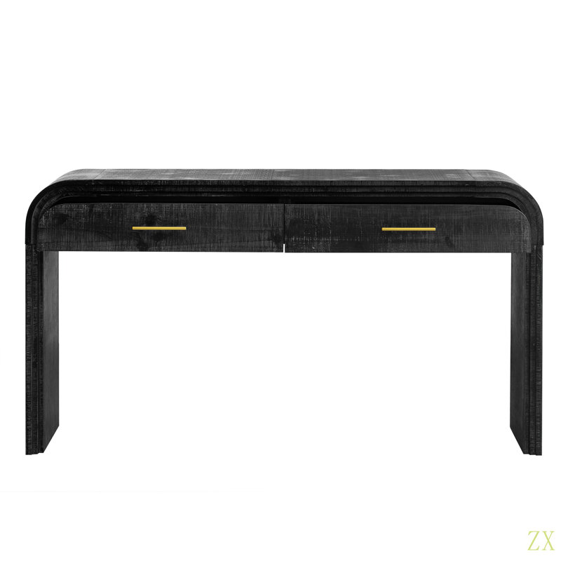 Console à silhouette rétro unique avec style ouvert, deux tiroirs supérieurs pour l'entrée, la salle à manger et le salon