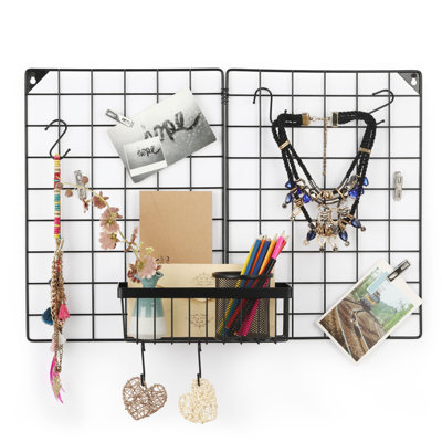 Metal Wall Organizer with Wall Baskets