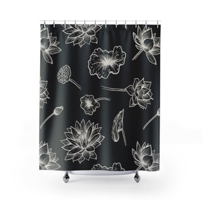 Rideau de douche simple à motif floral