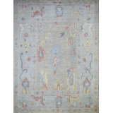 Oushak Collection, Transitional One-of-a-Kind Rectangle 8'10" X 11'9" Hand Knotted Area Rug