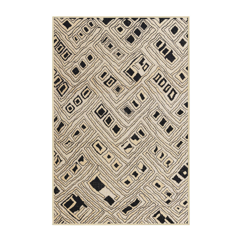 Abstract Indoor Rug, Rectangle 4' x 6'