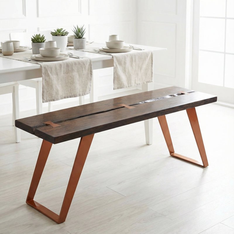 Banc en bois Brussels, H 18 po x l 47,25 po x P 14 po
