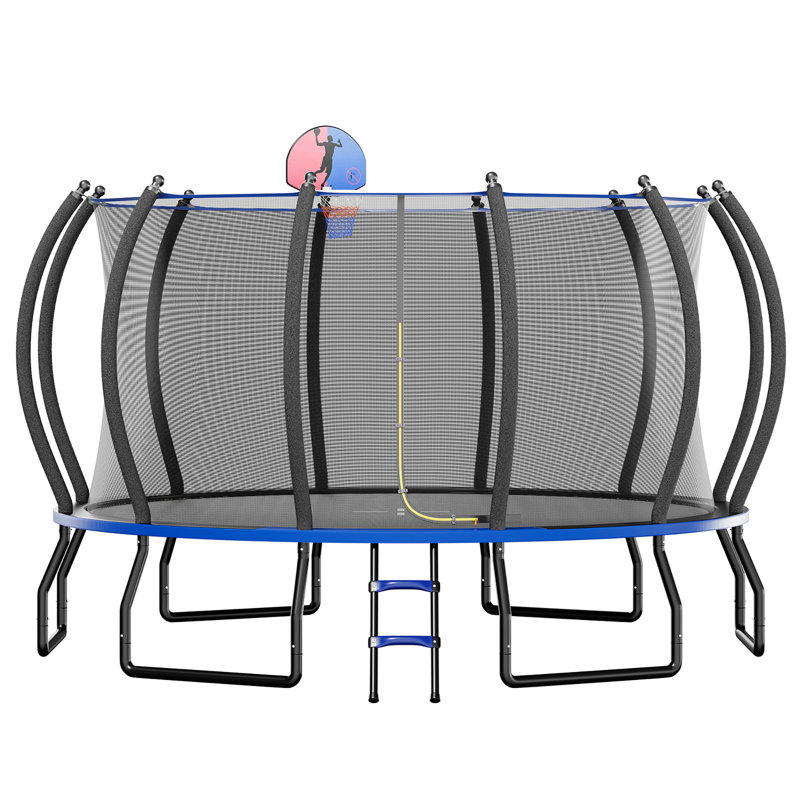 Albott 16FT Trampoline with Pop-up Quick Connector, Blue