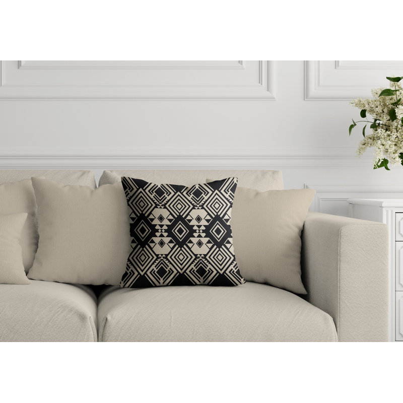 Housse et insert de coussin extérieur d'extérieur, L 19 po x H 19 po, Noir