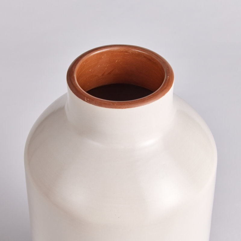 Lucela Handmade Terracotta Table Vase, White