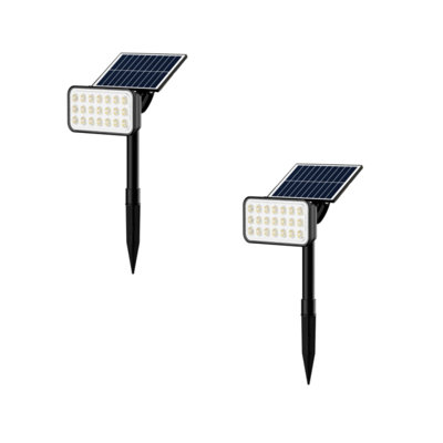 Ensemble de 2 projecteurs à DEL intégrés à énergie solaire à faible tension NaBooo