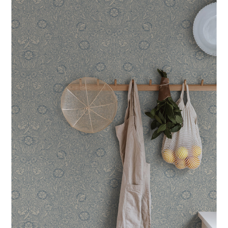 Villa Dalaro 2 Floral Wallpaper Roll, Indigo Blue