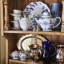 Country Estate Sugar Bowl with Lid - White/Delft Blue