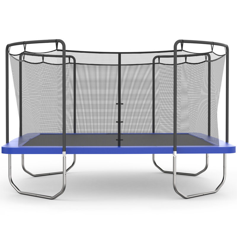 Skywalker Trampolines 15 FT Square Outdoor Trampoline With Enclosure - Blue