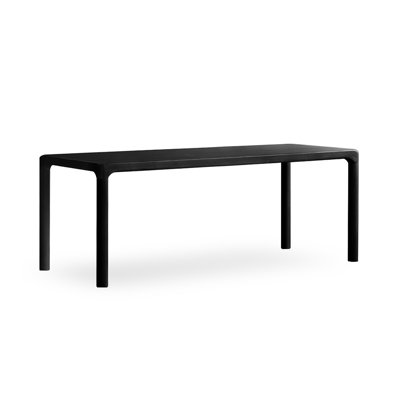 Black Rectangular Solid Wood Dining Table