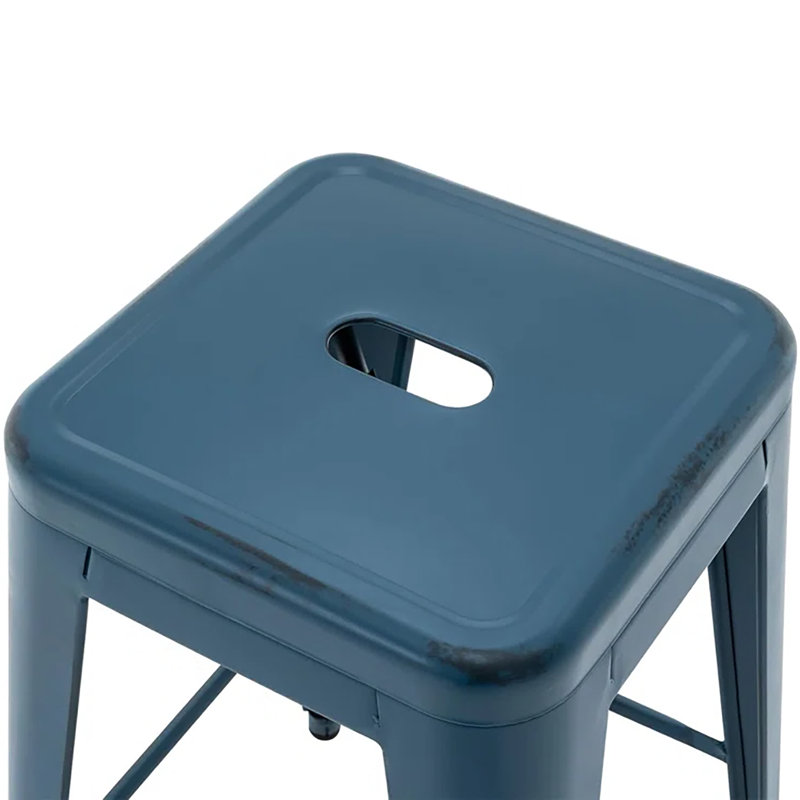 Tabourets de bar en métal Vogue Furniture Direct, Bleu foncé, Set of 4