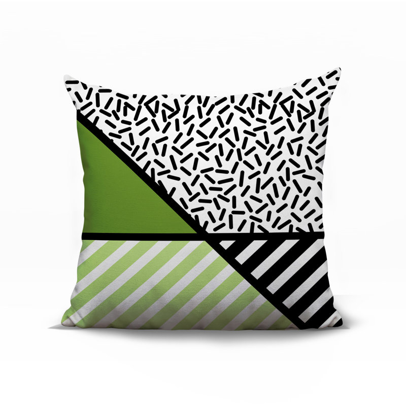 Coussin décoratif intérieur / extérieur Shapira, Chartreuse, Carré 20 po