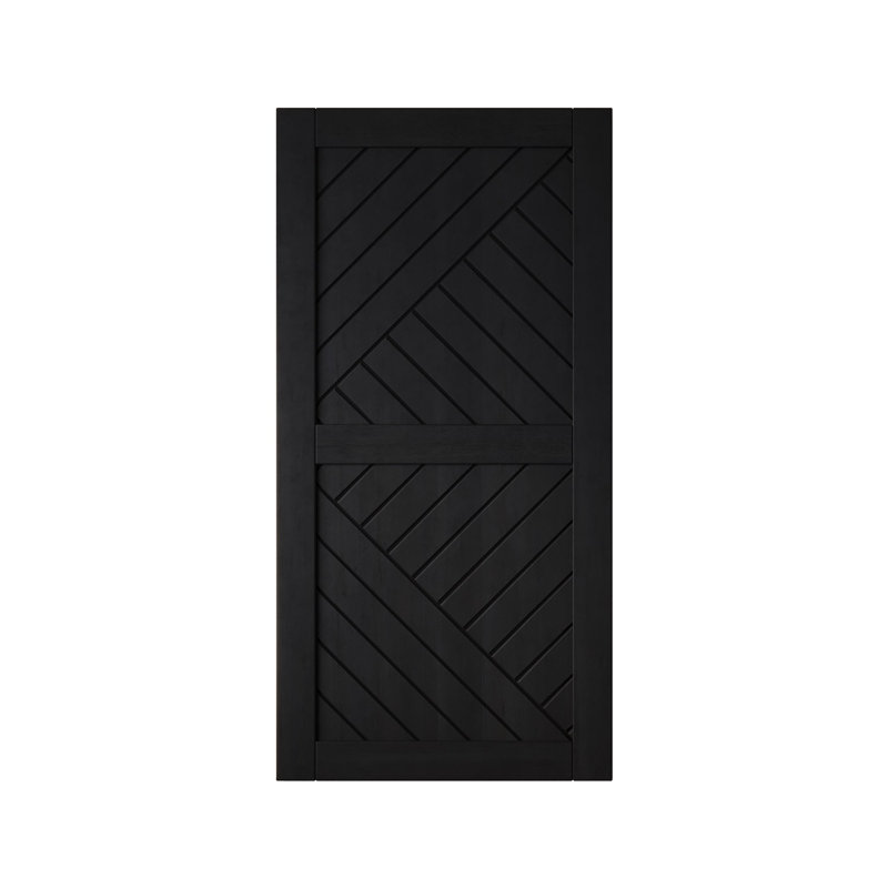 Porte de grange en bois de pin Homacer à conception géométrique Homacer (usage intérieur seulement), 32 po x 80 po