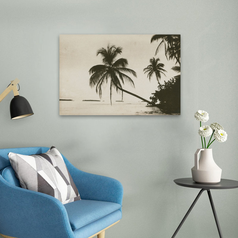 Palm Beach I - plage, côte noire, art de la Floride, H 16 po x l 24 po