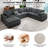 Latitude Run Modular Sectional Sofa, Oversized 7 Seat U Shaped Cloud Couch-1419537486