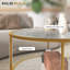 Table de bout ronde à 2 niveaux avec cadre en métal - Table d'appoint moderne avec rangement-572832538