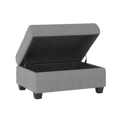 Repose-pieds capitonné en microfibre gris avec rangement capitonné Modern Living Furniture 1 pièce
