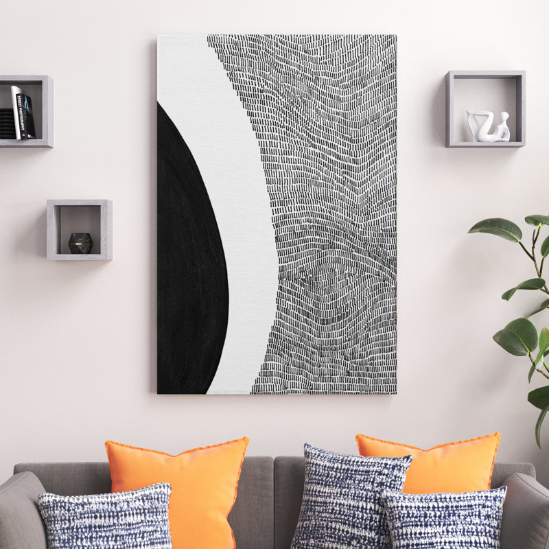 «Black & White Abstract II», reproduction sur toile tendue, H 60 po x l 40 po x P 1,5 po