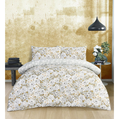 Classic Microfiber Floral Duvet Cover Set with Pillowcases