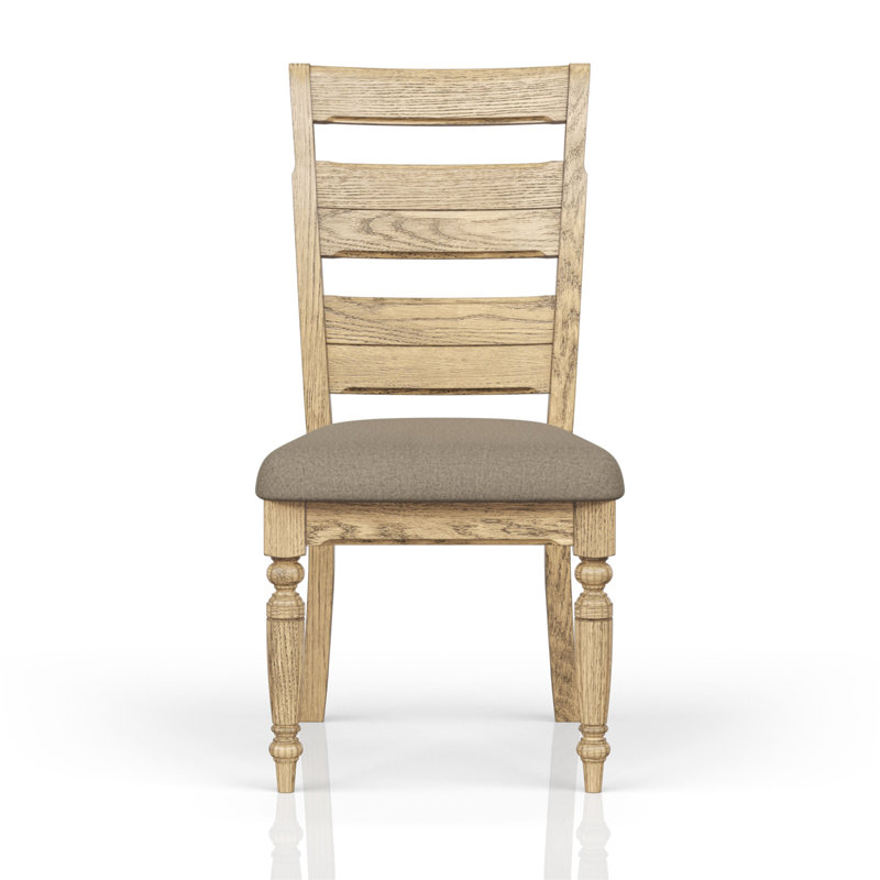 Chaise d'appoint à dossier échelle - Finition caramel (ensemble de 2), Caramel
