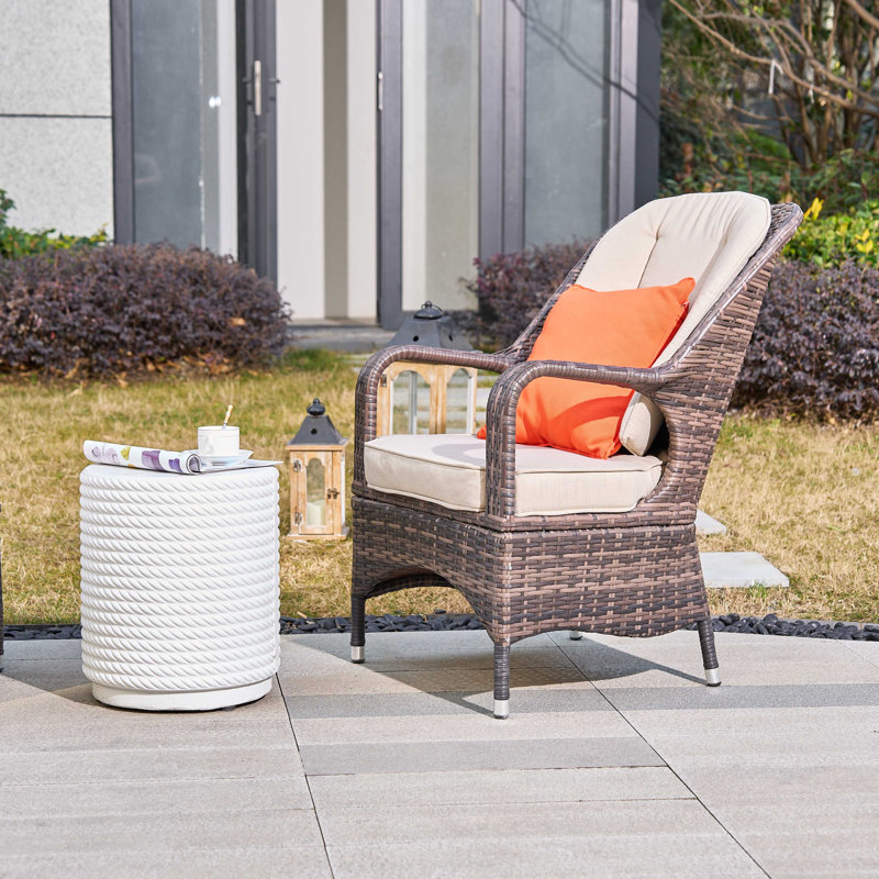 3-piece Patio Rattan Bistro Set With Coffee Table, Brown