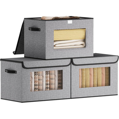 3-pack Cloth Storage Cubes With Lids