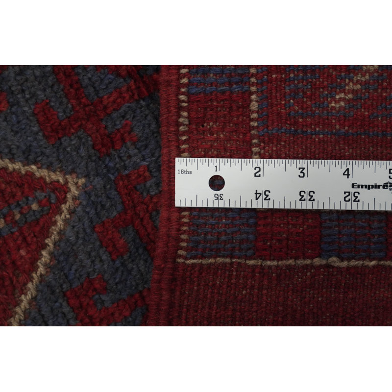 Geometric Wool Runner Rug 2x8