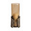 Porte-bougie en verre teinté moderne avec décoration en métal enveloppant-739322056