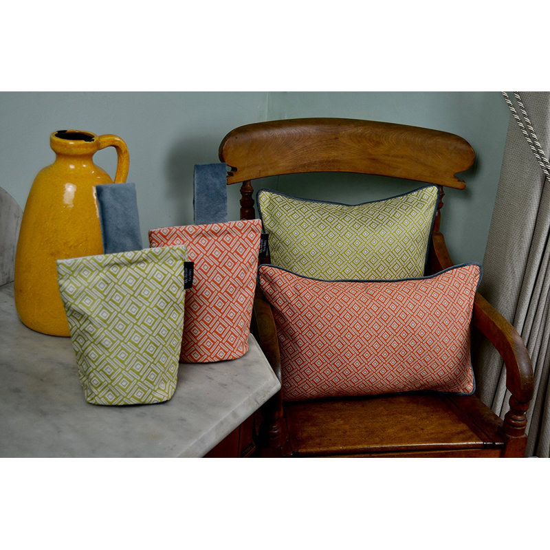 Hudepohl Geometric Rectangular Cushion, 30 x 50cm, Orange
