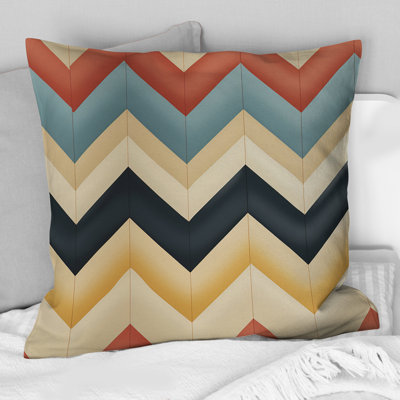 Earthy Tones Chevron Pattern - Chevron Printed Throw Pillow