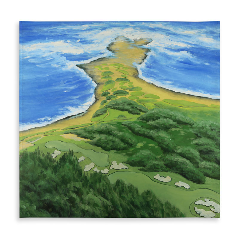 Trees Blue Indoor/Outdoor Tablecloth | Golf Course Decor