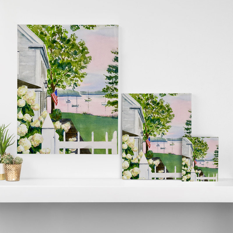 Laura Trevey, New England Hydrangea, toile d'art, H 10 po x l 8 po
