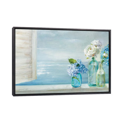 " A Beautiful Day at the Beach - 3 Glass Bottles " Painting