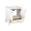 Meuble-lavabo de 30 po, armoire en bois massif blanc avec comptoir en marbre. Aspect, système de fermeture en douceur. Meuble-lavabo 24V03-30Wh entièrement assemblé, et marbre. Portes à fermeture chic.