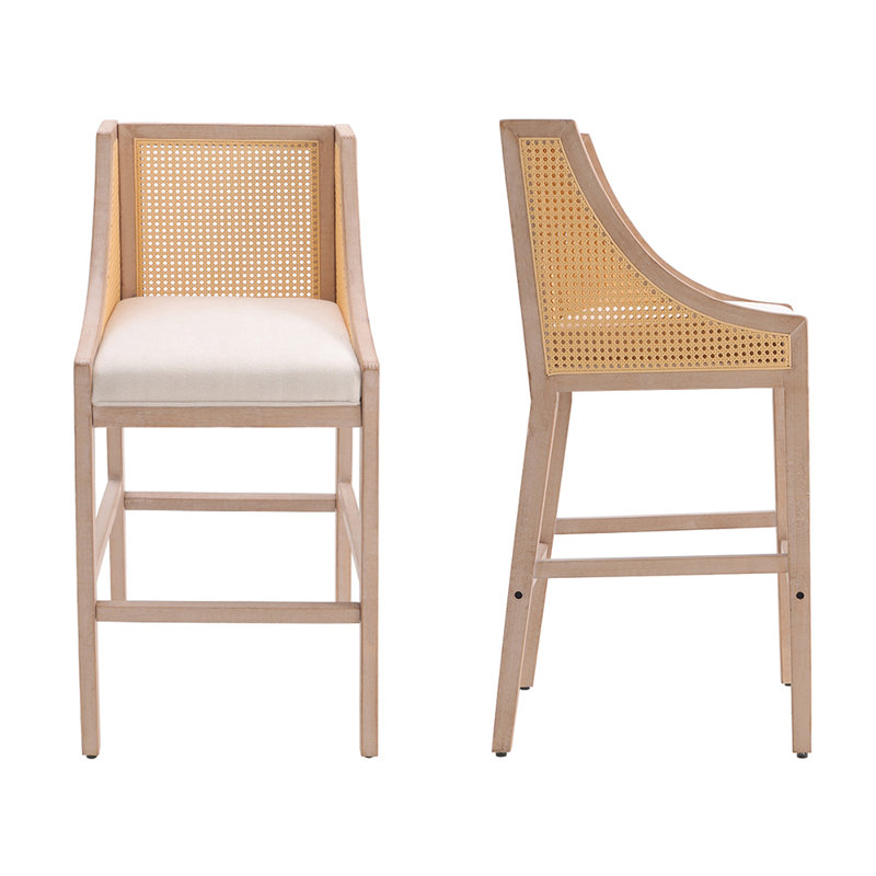 Anje Upholstered Counter Stool with Solid Wood Frame
