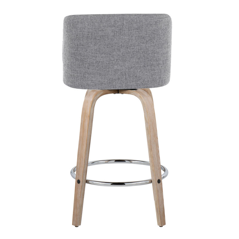 Tabouret de comptoir contemporain, Gris clair, Natural/Silver