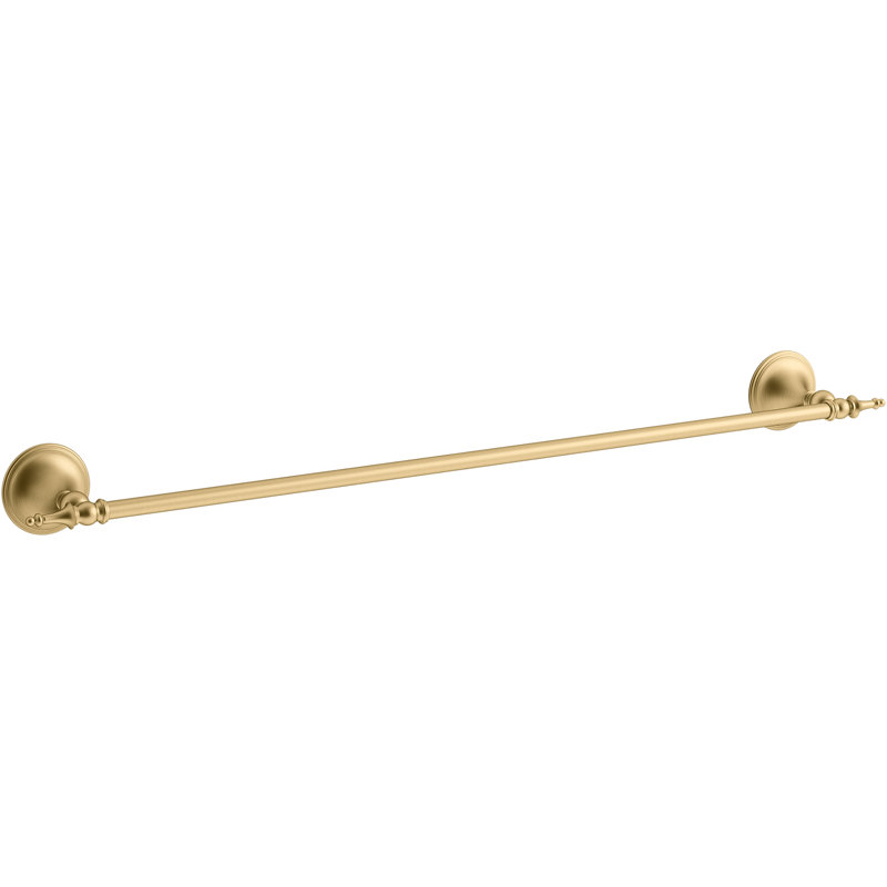 Decorative Towel Bar, Vibrant Brushed Moderne Brass, 24"W