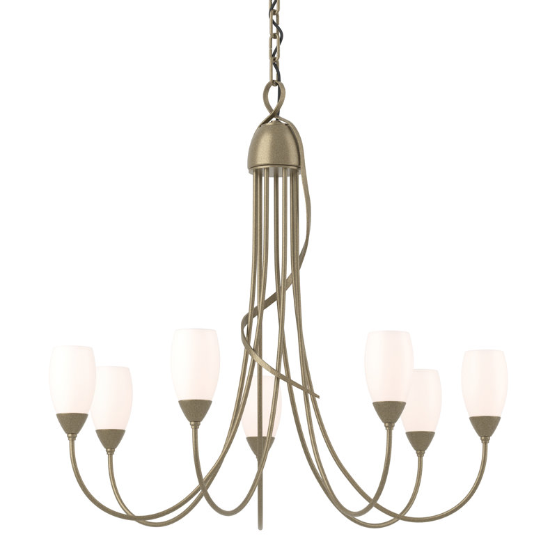 Lustre classique / traditionnel à 7 lumières Flora, Or doux