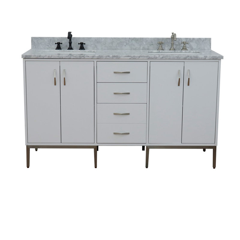 Ensemble de meuble-lavabo double 61 po Aashir