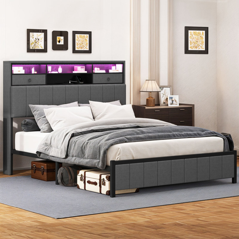 Upholstered Storage Bed, Queen