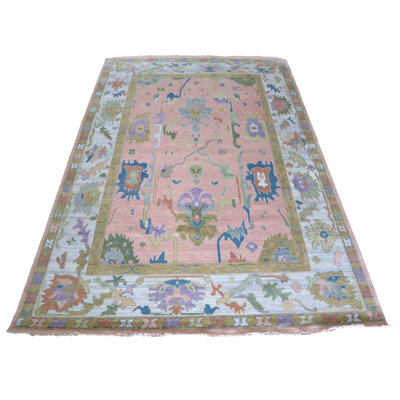 Tapis rose unique de 9 pi 11 po x 14 pi 1 po