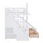 Lit superposé simple au-dessus d'un lit simple de style château avec 2 tiroirs et 3 glissières-347649567