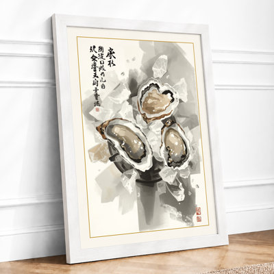 Oyster Study Japandi - Framed Print