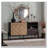 Solid Wood Sideboard With Geometric Pattern, 2 Doors And 2 Drawers