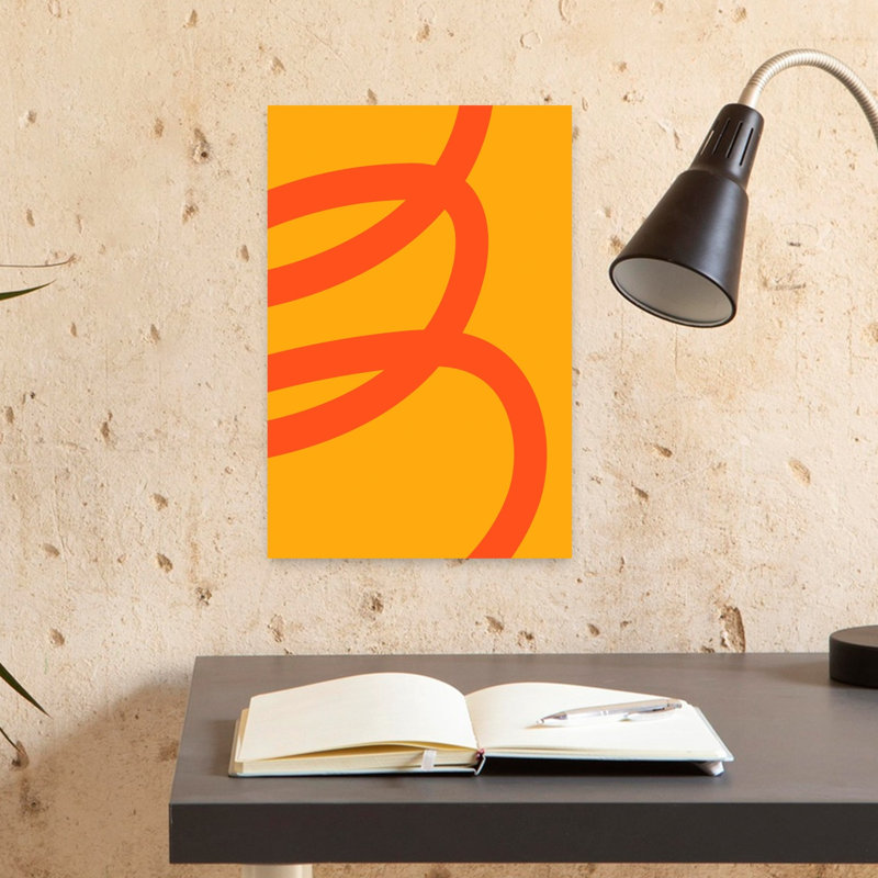 Funkycurvesno01, art abstrait contemporain audacieux, H 18 po x l 12 po